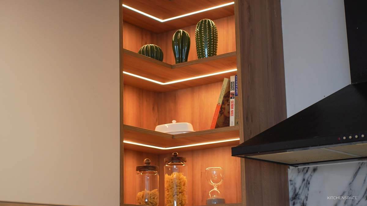 Open-Concept Marble Waterfall Kitchen